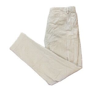Nordstrom Seersucker Pants Women’s Size 20 Beige White Stripe Waist 32IN